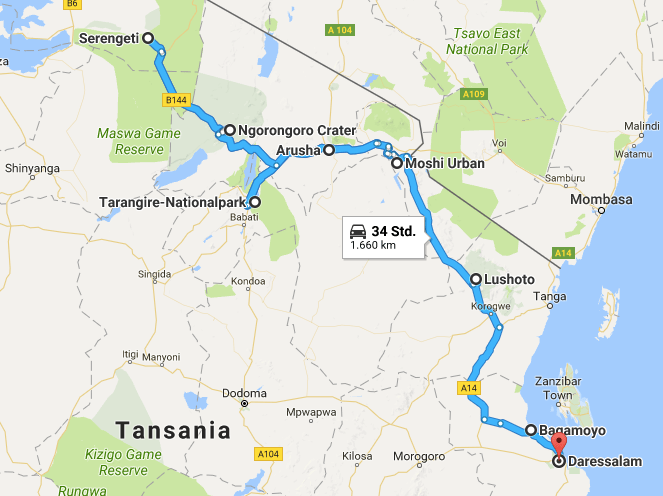 Route Tanzania